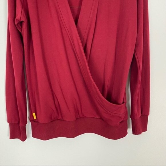 LOLE Red Sasmita Fleece Wrap Sweater Top Medium Athleisure Lounge Yoga Athletic - Picture 5 of 8